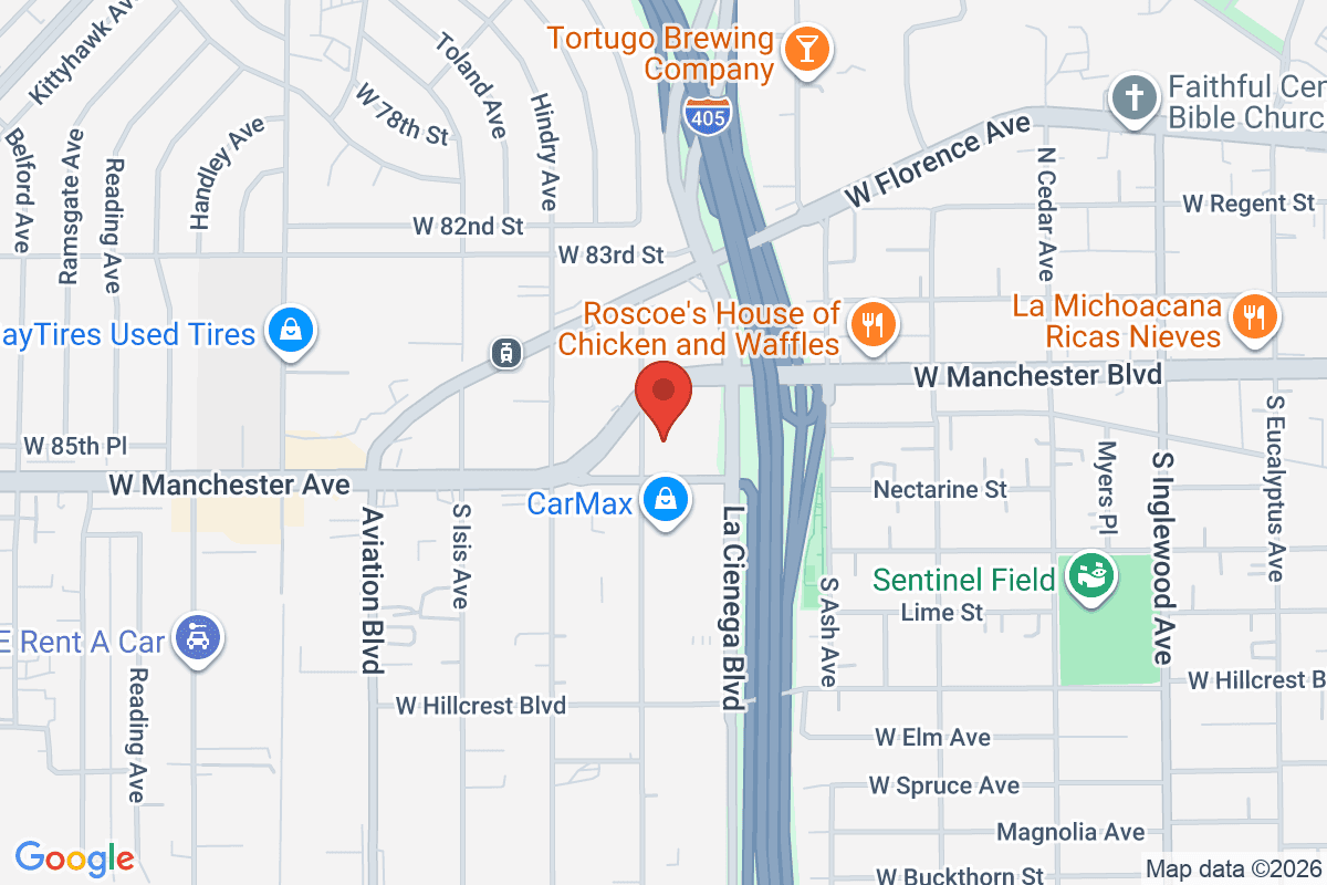 Map of Cal Coast Flooring's LAX Showroom in Inglewood