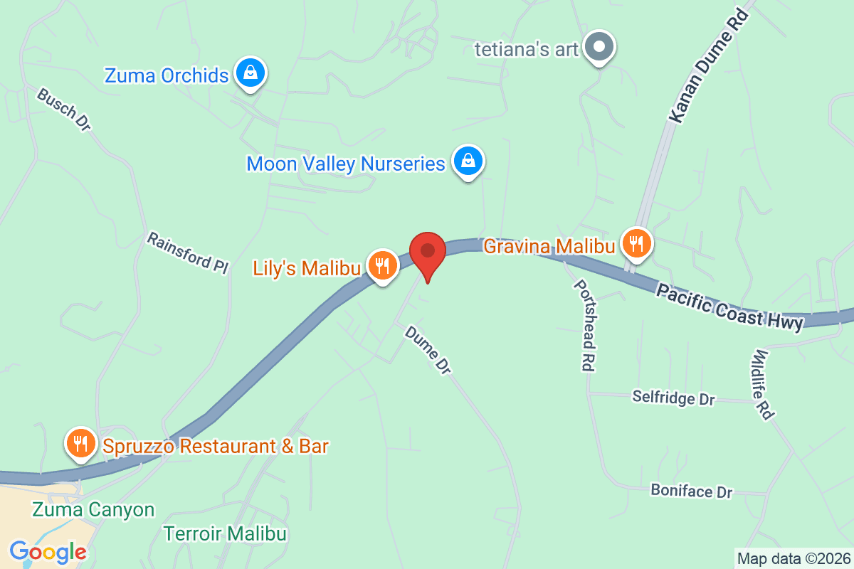 Map of Cal Coast Flooring's Malibu Showroom in Malibu